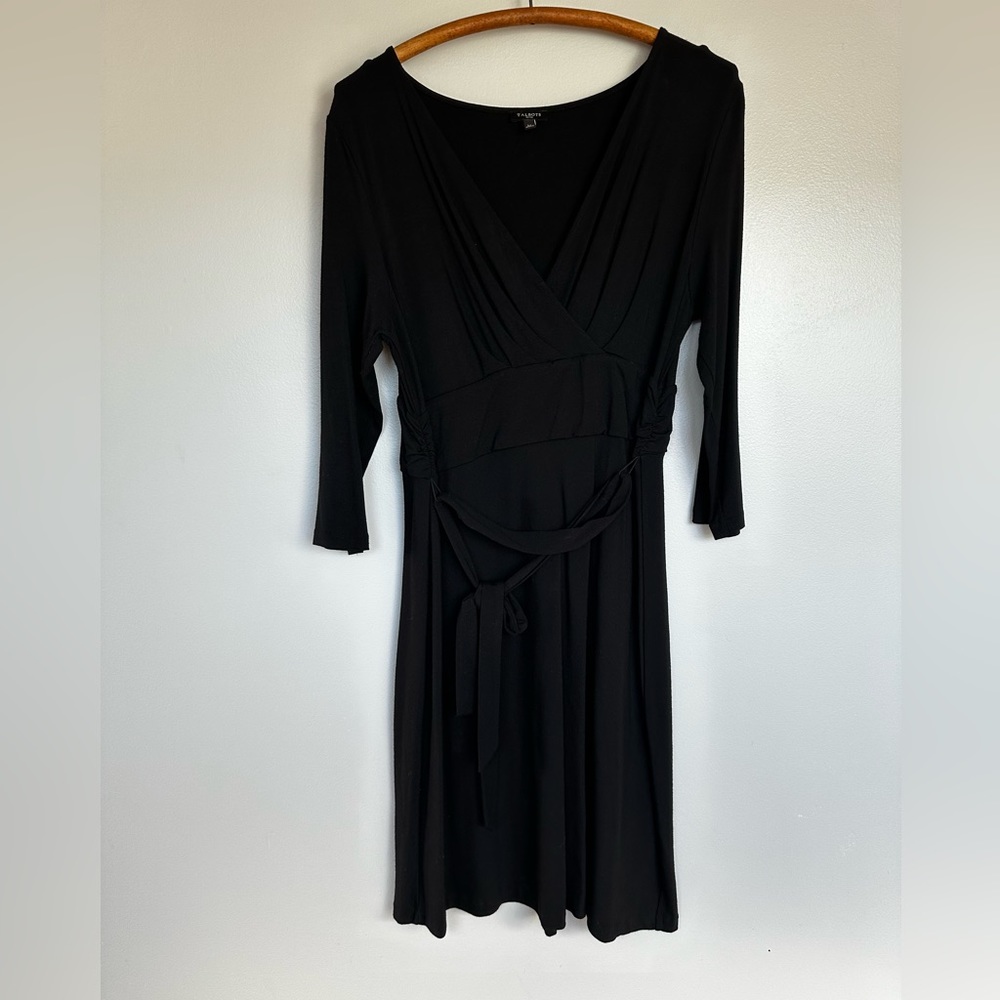 Black 3/4 sleeve Talbots dress. Large P